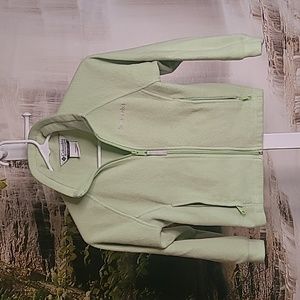 Columbia Girls Medium 7 8 athletic full zip up collar sweatshirt lime green